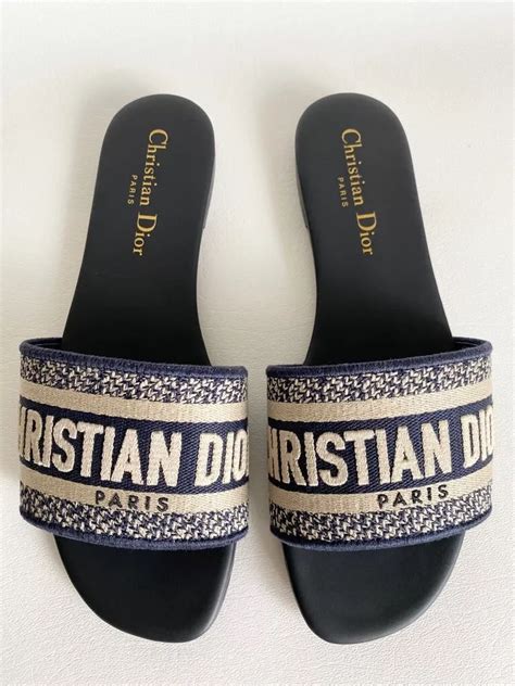 christian dior navy blue sandals|realreal Christian Dior sandals.